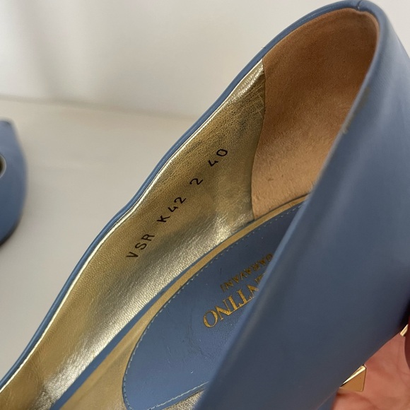 Authentic Valentino Garavani Blue leather Rockstud heels size 40 - Picture 12 of 16